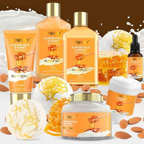 Almond Milk & Honey Beauty - 10Pc Spa Gift Basket