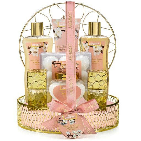 Bath & Body Gift Basket - White Rose - 13pc Perfume Set