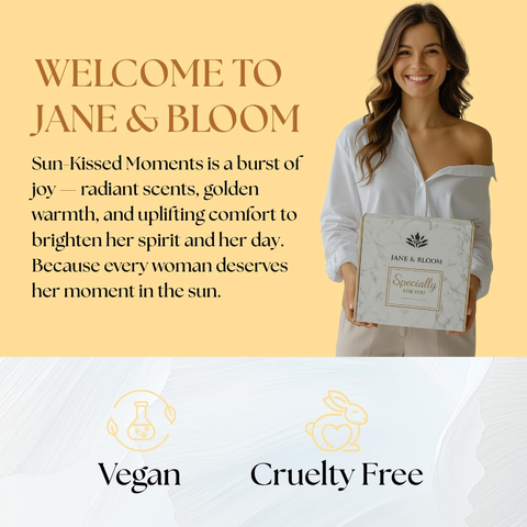 Sun-Kissed Moments Bath Gift Set – 6Pc Spa Kit with Candle, Mug & More