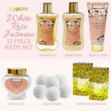 Bath & Body Gift Basket - White Rose - 13pc Perfume Set